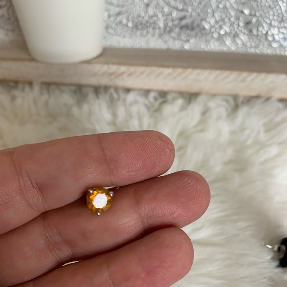 Citrine Studs Sterling Silver Genuine NWOT - Picture 4 of 6